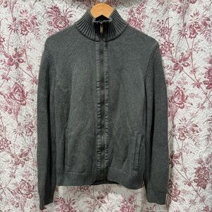 Daniel Hechter Paris Full Zip Knit Jacket Gray Medium